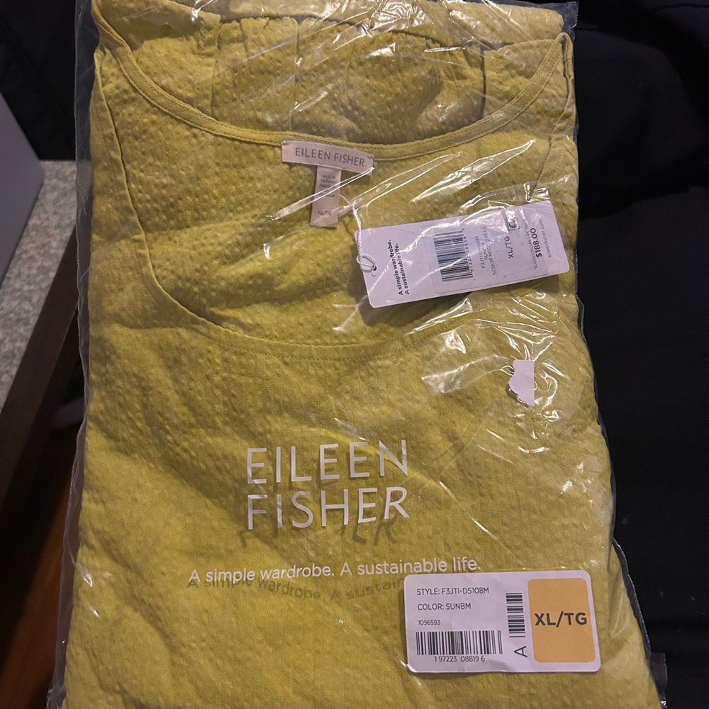 Eileen Fisher Scoop Neck Dress Yellow Dress